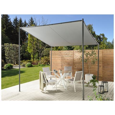 Gazebo Vimino Metallo 282 Cm 294 Cm Grigio - Foto 1