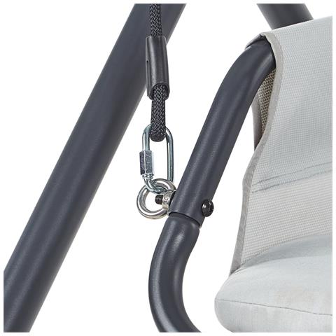 Dondolo Da Giardino Solagna Metallo Grigio Chiaro - Foto 8