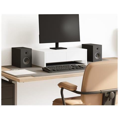 Supporto Monitor Con Cassetti Bianco 50x27x15 Cm In Truciolato - Foto 1