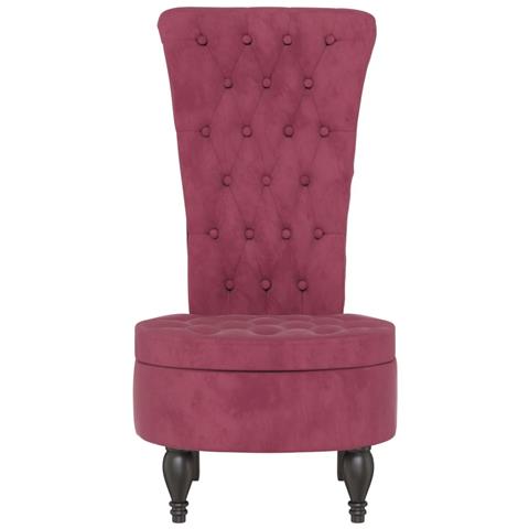 Sedia Schienale Alto Design Bottoni Velluto Rosso Vino Chiaro - Foto 3