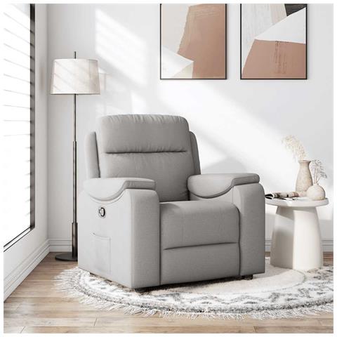 Poltrona Reclinabile In Tessuto Grigio Nuvola - Foto 1