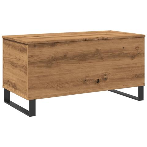 Tavolino Salotto Rovere Artigianale 90x44,5x45 Cm In Truciolato - Foto 2