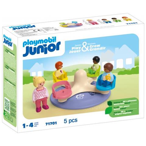 Playmobil Junior 71701 Bambini E Tornello - Include Quattro Personaggi E Un Tornello - Da 1 Anno - Foto 1