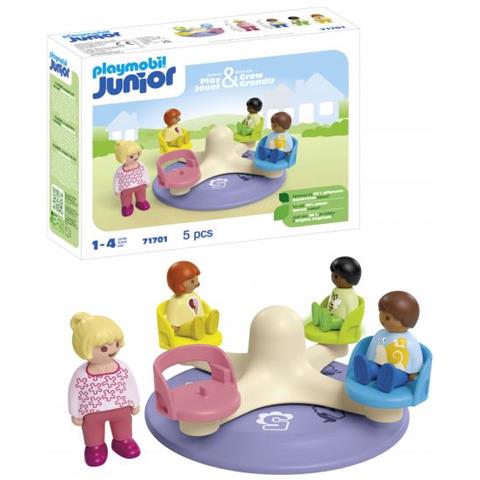 Playmobil Junior 71701 Bambini E Tornello - Include Quattro Personaggi E Un Tornello - Da 1 Anno - Foto 2