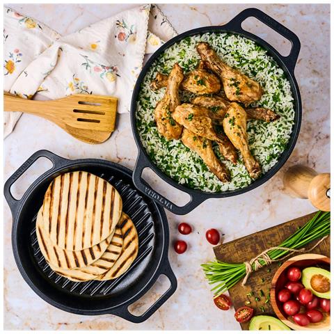 Victoria 39585 Forno Olandese, Pentola Et Padella Induzione Ghisa Smaltata 27cm 5,7l Senza Ptfe  Nero - Foto 2