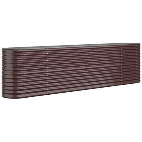 Letto Giardino Acciaio Verniciato A Polvere 260x40x68cm Marrone - Foto 1