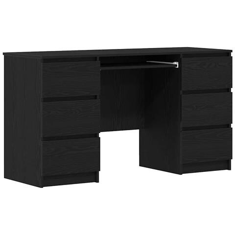 Scrivanie 2 pezzi in rovere nero 140x50x76 cm in legno ingegnerizzato - Foto 1