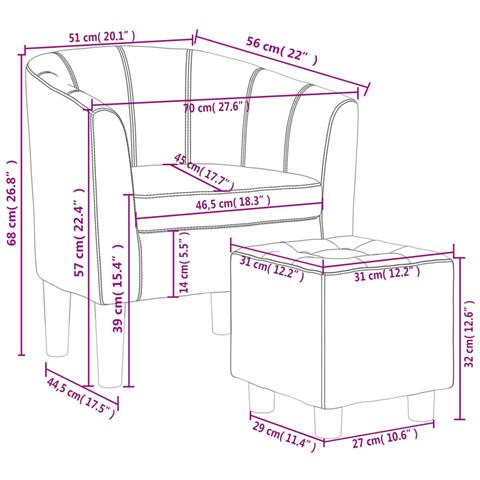 Poltrona a Pozzetto con Poggiapiedi Grigia in Similpelle - Foto 8