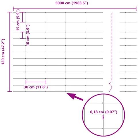 Recinzione da Campo 1,2x50 m Acciaio Galvanizzato - Foto 8