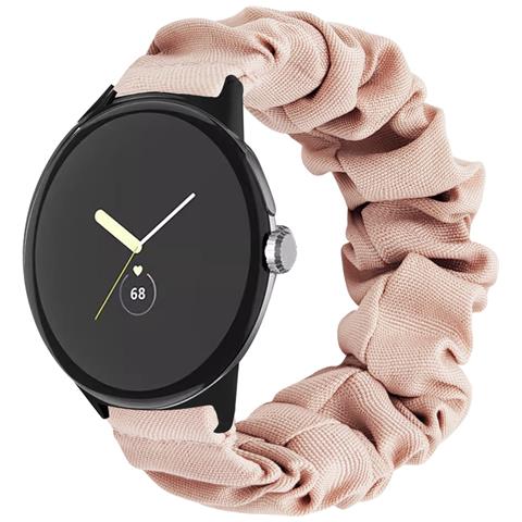 Cinturino Per Orologio Intelligente A Scrunchie Compatibile Con Google Pixel 2 - Tessuto Confortevole Ed Elegante Pink - Foto 1