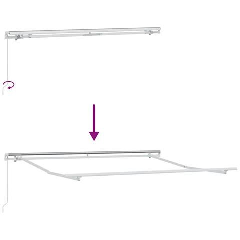 Tenda da Sole Bianco 3,5 x 2,5 m Metallo - Foto 9
