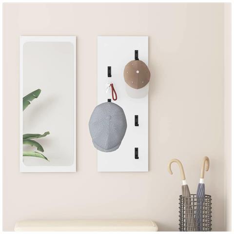 Appendiabiti a muro Bianco 30 x 1.5 x 80 cm Legno multistrato - Foto 2