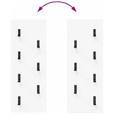 Appendiabiti a muro Bianco 30 x 1.5 x 80 cm Legno multistrato - Foto 9