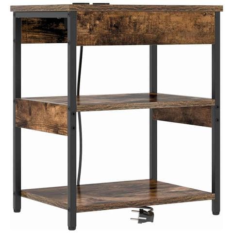 Armadio da Notte Rovere fumo 41 x 31 x 51 cm Legno multistrato - Foto 1