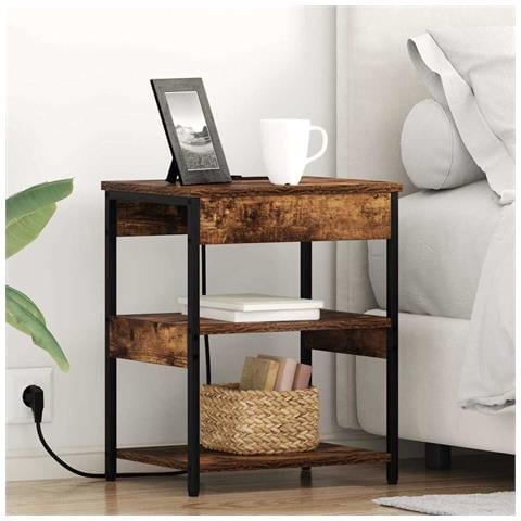 Armadio da Notte Rovere fumo 41 x 31 x 51 cm Legno multistrato - Foto 2