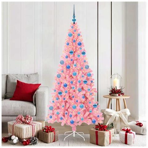 Albero di Natale con 300 LED con supporto Rosa 180 cm PVC - Foto 2