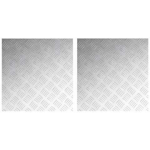 Dischi Quadrati 2 pcs Argento 50 x 50 cm Alluminio - Foto 1
