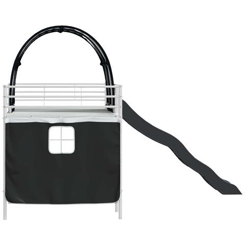 Struttura del letto loft per bambini Bianco e Nero Metallo - Foto 9