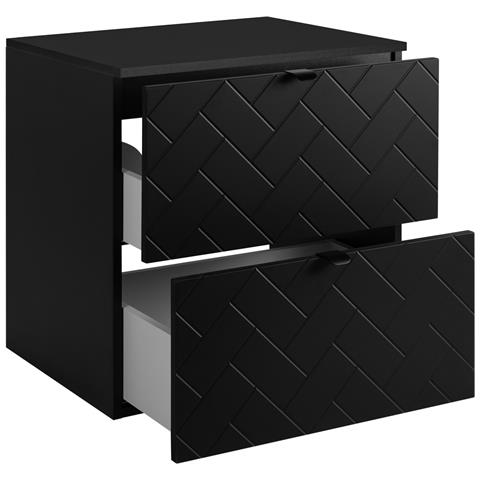 | Mobile sottolavabo 60 cm - Noir Mat - Mobili bagno - Mobili bagno - Mobile sottolavabo - Piano di lavoro nero - Foto 2
