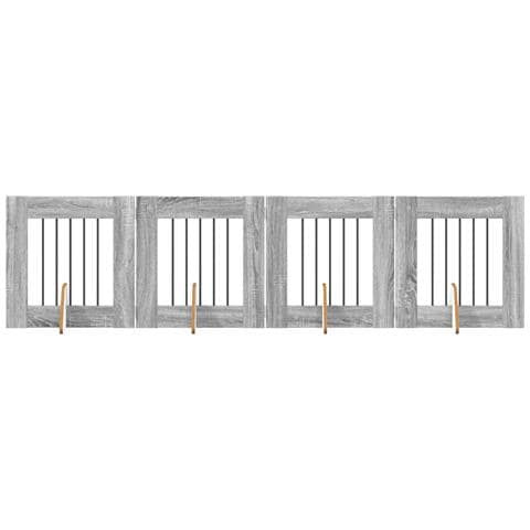 Cancello per cani con supporti 4 pcs Grigio Sonoma 60 x 60 cm - Foto 1