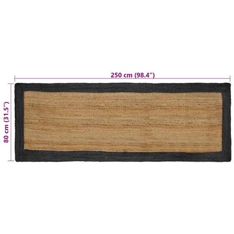Tappeti per area Grigio Scuro 80 x 250 cm Juta - Foto 8