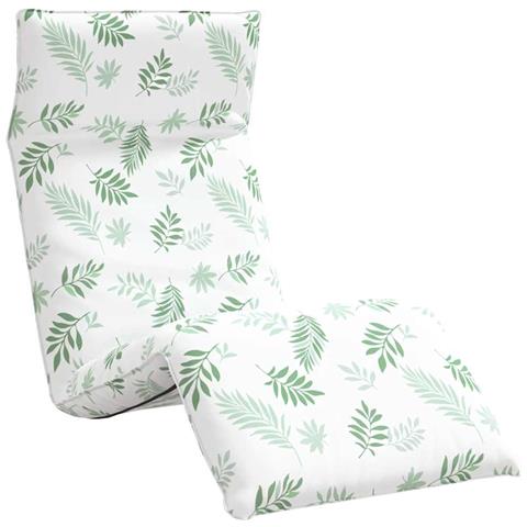 Lettino Pieghevole Motivo a Foglie 175x54x8,5 cm Tessuto Oxford - Foto 1