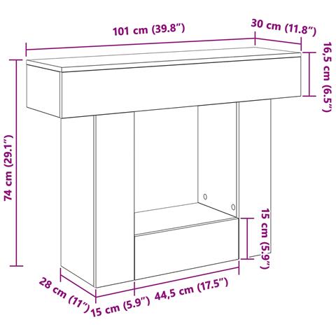 Grigio Cemento 101 x 30 x 74 cm - Foto 9