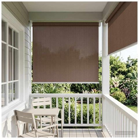 Tenda a Rullo Esterno Blocco UV 90% Tortora 80 x 140 cm HDPE - Foto 2
