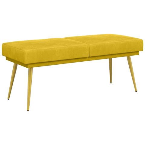 Panchina a doppio strato Giallo 120 x 45 x 46 cm Velluto - Foto 1