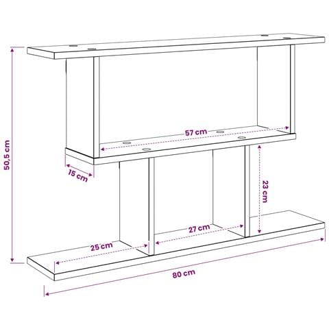 Scaffale da parete Legno antico 80 x 15 x 50,5 cm - Foto 9