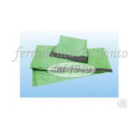 Telo multiuso occhiellato m 3x4 tessuto double face di colore verde e nero - Foto 2