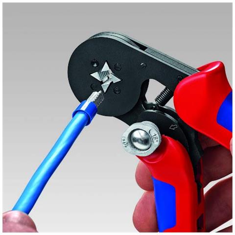 Knipex dal Pinza Terminali a bussola, con REGOLAZIONE automatica per crimpaggio laterale (180 mm) 97 53 14 - Foto 2