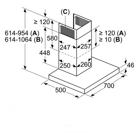 Cappa 3BC977GX a Parete da 70 cm Aspirante e Filtrante Colore Inox - Foto 4