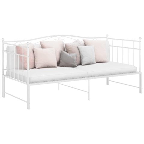 Telaio Divano Letto Estraibile Bianco In Metallo 90x200 Cm - Foto 10
