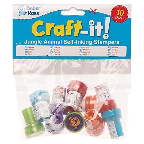 Jungle Animali Auto-inchiostrazione Stampers Perfetto Per I Bambini Per Decorare Carte Lettere Ideale Per Casa Scuola E Artigianato Gruppi (confezione Da 10) Assortiti 20 Millimetri - Foto 4