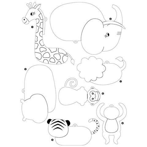 Kit Di Mobile Da Decorare Per Bambini - Animali Della Savana - Foto 1