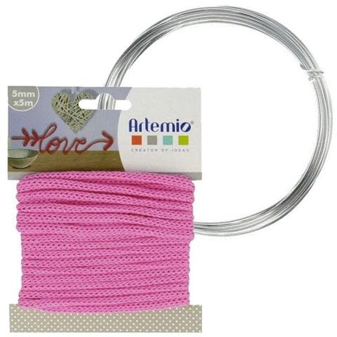 Filato Per Maglieria Fucsia 5 Mm X 5 M + Filo Di Alluminio - Foto 1