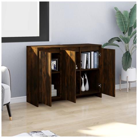 Credenza Rovere Fumo 102x33x75 cm in Truciolato - Foto 7