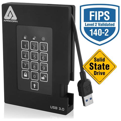 Aegis Padlock Fortress 1 TB USB 3.2 Gen 1 (3.1 Gen 1) Nero - Foto 1