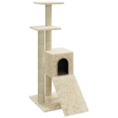 Albero Per Gatti Con Tiragraffi In Sisal Crema 92 Cm - Foto 2