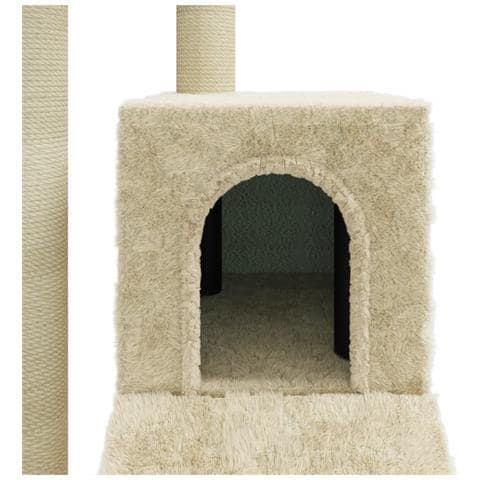 Albero Per Gatti Con Tiragraffi In Sisal Crema 92 Cm - Foto 9