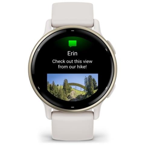 Sportwatch vívoactive 5 Impermeabile 5 ATM Display Amoled a Colori GPS Bluetooth ANT+ Wi-Fi Cinturino in Silicone Colore Cream Gold / Ivory - Foto 2