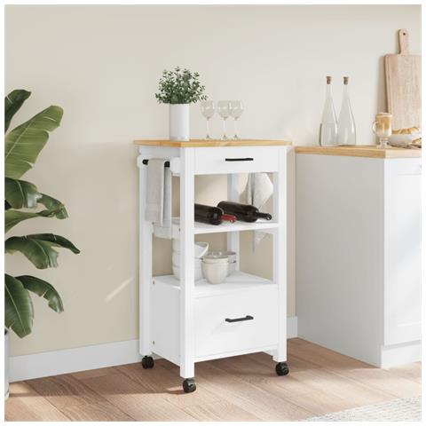 Carrello Da Cucina Monza 48x40x90 Cm In Legno Massello Di Pino - Foto 3