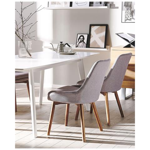 Set Di 2 Sedie Da Pranzo Tessuto Grigio Talpa Melfort - Foto 1