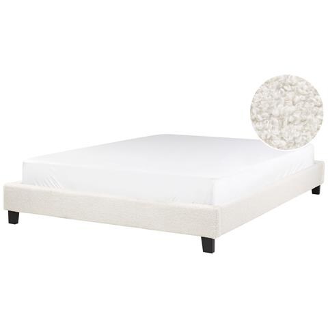 Letto Senza Testata Bouclé Roanne 160 X 200 Cm Beige Chiaro - Foto 8