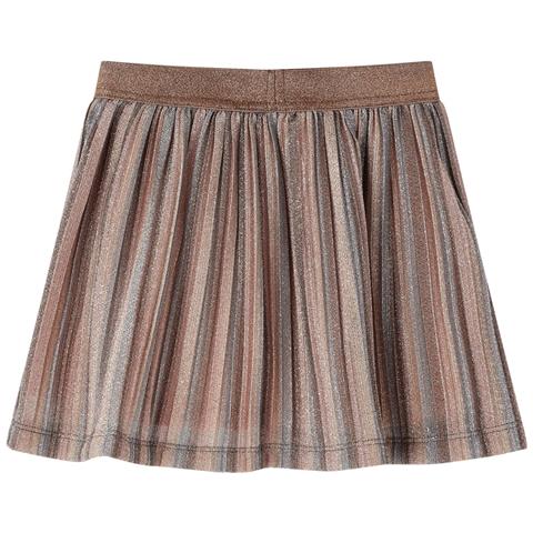 Gonna Plissettata Da Bambina Con Brillantini Marrone E Rosa 128 - Foto 2