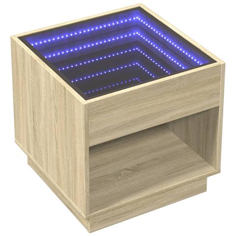Tavolino Da Salotto Con Led Infinity Rovere Sonoma 50x50x50 Cm - Foto 3