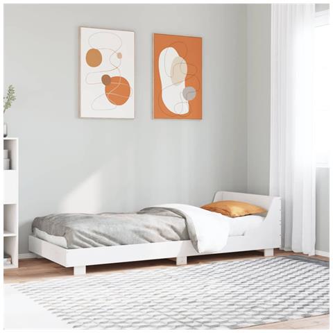 Letto Senza Materasso Bianco 90x200 Cm Legno Massello Di Pino - Foto 1