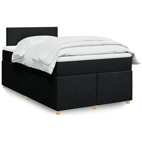 Giroletto A Molle Con Materasso Nero 120x190 Cm In Tessuto - Foto 1