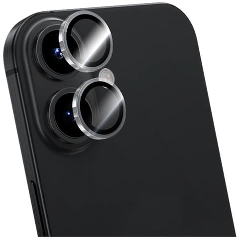 2 Protezioni Dell'obiettivo Della Fotocamera Per Iphone 16 / 16 Plus In Vetro Temperato Piano 9h+, Trasparente - Foto 1